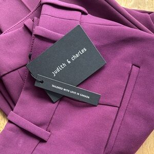 judith & charles Plum Tailored Pantsuit Pants